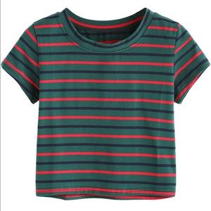 Striped retro cropped tee